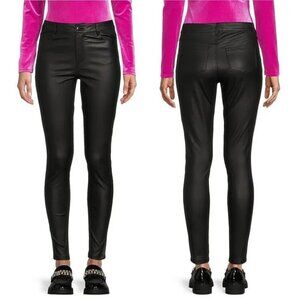 NWT GB Gianni Bini High Rise Coated Skinny Jeans in Black Sz. 1